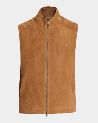 Polo Ralph Lauren Mens Suede Zip Vest