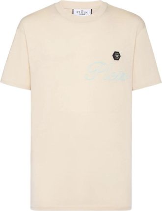 Philipp Plein Jersey T-shirt Ronde Hals SS - Heren - T-shirts - Beige - 2XL - Katoen - Tops