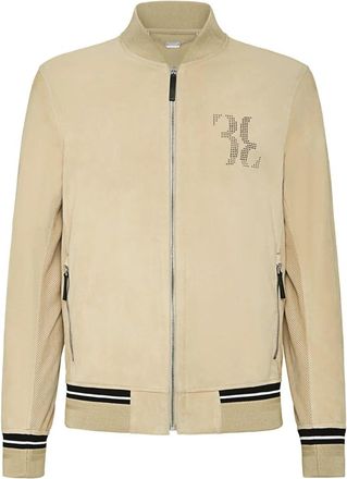Billionaire Boys Club Leather Bomber Double B - Heren - Leren en Su&egrave;de Jassen - Beige - 4XL - Katoen - Jassen