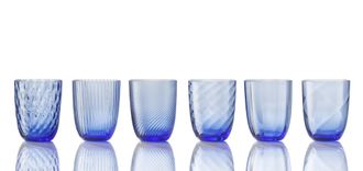 NasonMoretti Idra Set of 6 Water Glasses, Assorted Textures