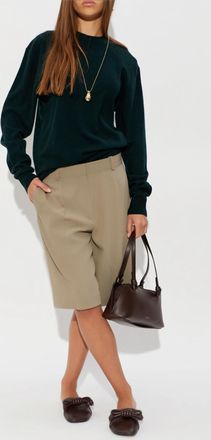 Toteme Creased Shorts, Womens, Grey