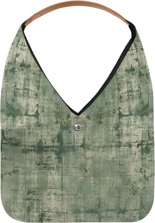 Generic Green Vintage Mottled Texture Reusable Lightweight Grocery Bags - Foldable Into Compact Pouch, Washable & Sturdy, Multipurpose for Shopping and Travel