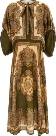 Zimmermann Multicolor Paisley Round Neck Maxi Dress
