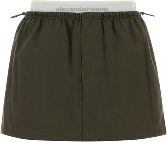 Alexander Wang Alexander Wang Olive Green Cotton Mini Skirt