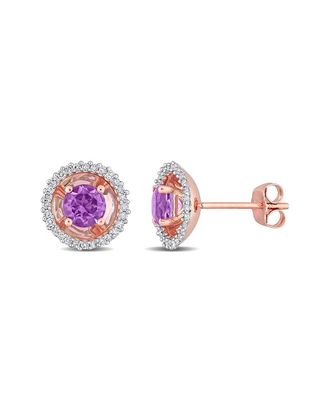 Rina Limor 10K Rose Gold 1.02 Ct. Tw. Diamond & Amethyst Earrings