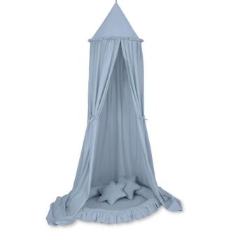 OEM Conjunto: Dosel Colgante Para Habitaci&oacute;n Infantil, Nido Con Volante, Almohadas - Azul Sucio