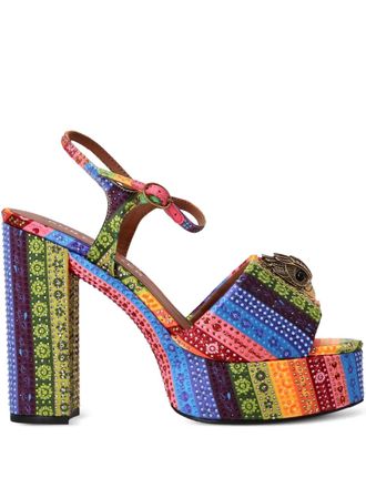 Kurt Geiger 125mm Kensington crystal-embellished platform sandals - Neutrals