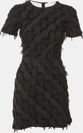 Sandro Black Fringed Cotton & Silk Mini Dress