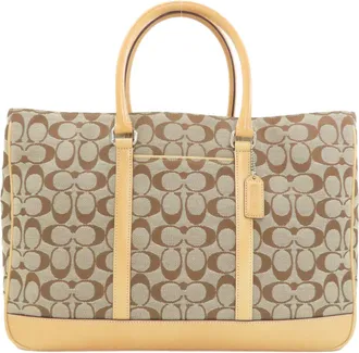 Coach Brown Canvas Tote Bag (Pre-Owned)