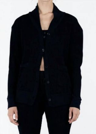 Stateside Luxe Thermal Grandpa Cardigan-Black
