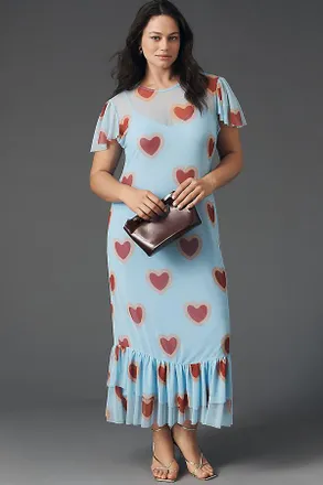Never Fully Dressed Blue Heart Midi Dress