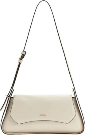 Guess Xena Flap Shoulder Bag - Dames - Schoudertassen - Beige - ONE Size - Polyester - Tassen