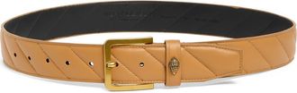 Kurt Geiger Eagle Buckle Quilted Leather Belt in Dark Camel at Nordstrom Rack, Size Large/x-Large