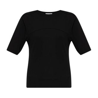 Jil Sander T-Shirts, female, Black, Size: L Back-Slit Top