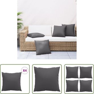 vidaXL vidaXL Cuscini esterni - Cuscini per Divano 4 pz Antracite 60x60 cm in Tessuto