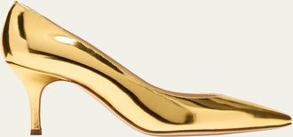 Manolo Blahnik Kietta Metallic Leather Stiletto Pumps
