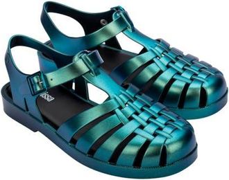 Melissa Possession Magic Fisherman Sandal in Metallic Green/Black at Nordstrom, Size 10