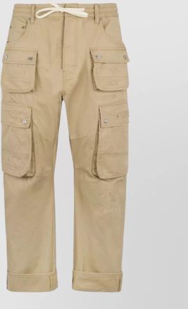 Dsquared2 cargo trousers button detailing belt loops cuffed hem