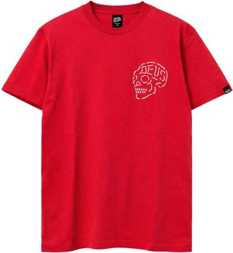 Deus Venice Skull T-shirt - Heren - T-shirts - Rood - L - Katoen - Tops