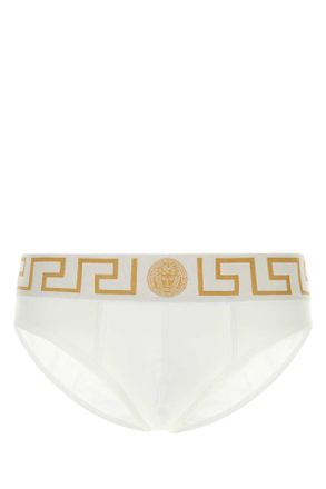 Versace White Stretch Cotton Brief