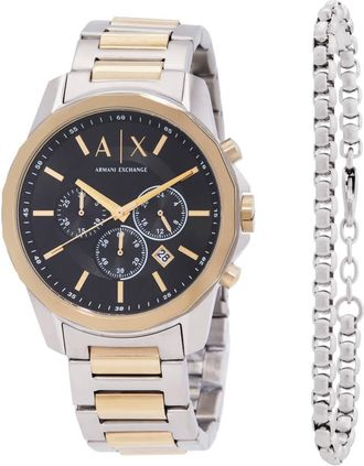 A|X Armani Exchange Banks Chronograph Quartz Black Dial Mens Watch AX7148SET