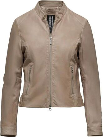 Bomboogie Jassen, Dames, Beige, M, Leer, Naty Leren Jas
