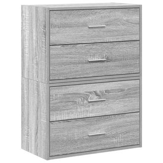 Berkfield Home Cabinets with 2 Drawers 2 pcs Grey Sonoma 60x31x40 cm Engineered Wood | Size: 60 x 31 x 40 cm