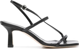 Aeyde Elise 75mm leather sandals - women - Calf Leather/Calf Leather/Calf Leather - 37.5 - Black