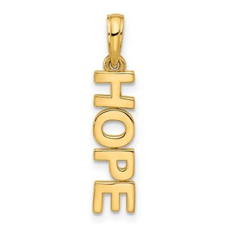 Diamond2Deal 14k Yellow Gold Polished HOPE Pendant