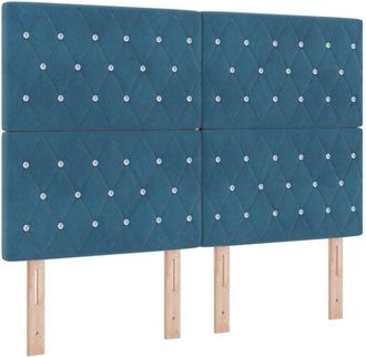 vidaXL Cama Tipo Box Spring Azul Oscuro 140 X 190 Cm Terciopelo Vidaxl