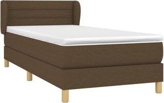 vidaXL Cama Box Spring Con Colch&oacute;n Tela Marr&oacute;n Oscuro 100x200 Cm Vidaxl