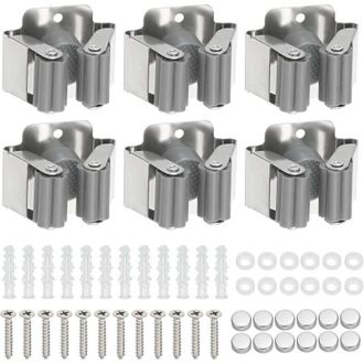 OEM Juego De 6 Soportes De Pared Para Escobas, Herramientas Y Fregonas, Para Ba&ntilde;o, Cocina, Oficina, Armario, Jard&iacute;n Y Garaje - Crezuo
