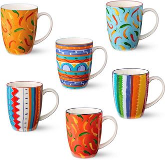 Certified International Caliente Set Of 6 Mugs
