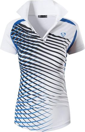 Jeansian Womens Outdoor Sport Dry Fit Short Sleeves Polo Tee Poloshirt Tshirt T-Shirt Golf Tennis SWT251, White(swt273), XXL