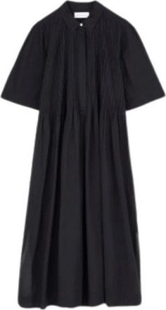 Skall Studio Zwarte Dot Overhemdjurk Biologisch Katoen - Dames - Maxi kleedjes - Zwart - S - Katoen - Kleedjes