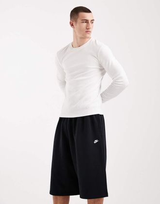 Nike Club - Pantaloncini felpati oversize in spugna neri-Nero