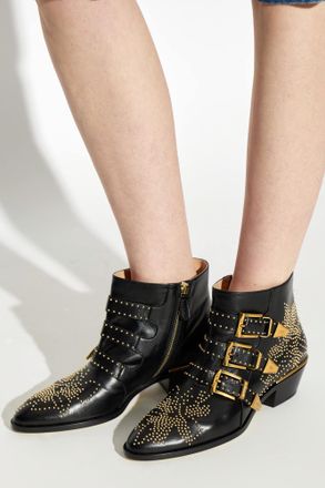 Chlo&eacute; Susanna Studded Heel Ankle Boots, Womens, Black