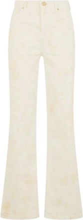 Roberto Cavalli Beige Denim Jeans - Dames - Flared Jeans - Beige - L - Denim - Jeans