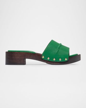 Bernardo Blyde Leather Clog Mule Sandals