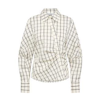 Co'Couture Biso CC Asym Check Shirt - Blouses & Shirts - Mujer - Beige - S