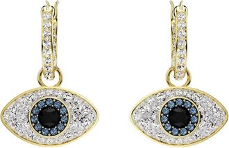 Swarovski Dames Oorbellen Evil Eye Blauw - Dames - Oorbellen - Geel - ONE Size - Accessoires