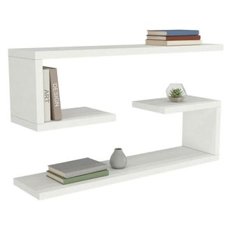 Dmora Estanter&iacute;a Savogna, 4 Estantes, Set De 2 Estantes, 60x15x18h Cm Blanco