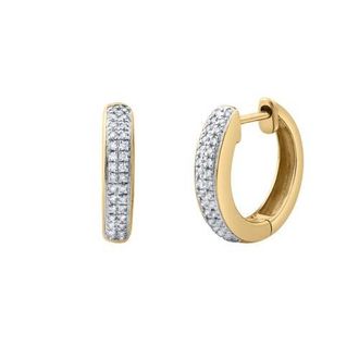 LuvMyJewelry Celaris 0.15 Ct 14K Gold Diamond Huggies in 14K Yellow Gold at Nordstrom