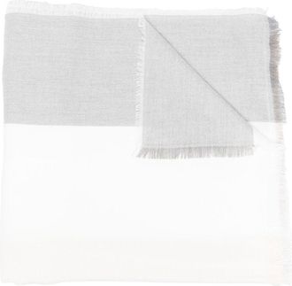Emporio Armani tonal-stripe scarf - women - Polyester/Viscose/Polyester film fiber - One Size - White