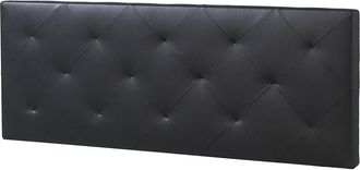 Marckonfort Testiera Rombo 150x60 cm Nero, Pelle Sintetica, Imbottita in Schiuma, 8 cm di Spessore, Kit Montaggio Incluso