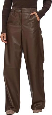 Arma Broeken, Dames, Bruin, XL, Leer, Davina Leren Broek