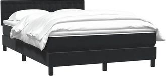 vidaXL Cama Box Spring Con Colch&oacute;n Terciopelo Negro 160x210 Cm Vidaxl