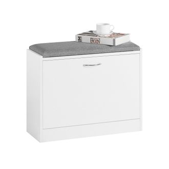 SoBuy Sobuy - Banco Zapatero Con 1 Solapa Banco De Almacenamianto Con Coj&iacute;n Acolchado De Asiento 60 X 24 X 47 Cm Fsr16-k-w Es