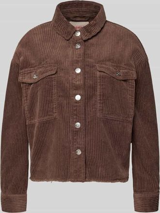 Only Boxy Fit Cordjacke aus reiner Baumwolle Modell MARINA-ENY LIFE in Schoko, Gr&ouml;&szlig;e XL