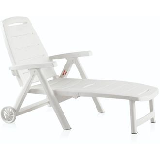 SP Berner Shaf - Tumbona Plegable Antibes Blanca C/ Ruedas 55364 Bernet